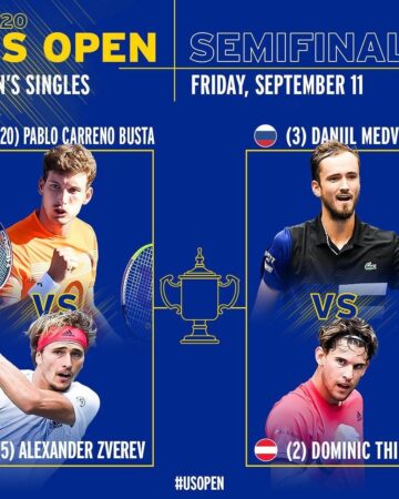 سمی فینال تنیس آزاد آمریکا ۲۰۲۰ در بخش مردان